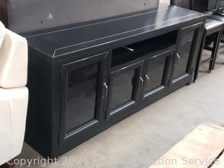 Black Finish Wood Media Console 