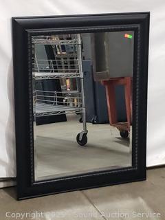 Black Finish Rectangular Beveled Mirror 