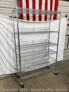 6-Tier Chrome Finish Steel Rolling Utility Rack 