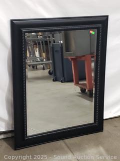 Black Finish Rectangular Beveled Mirror 