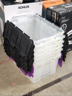 6ct Plastic Storage Totes w/Lid 