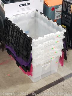5ct Plastic Storage Totes w/Lid 