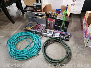 Assorted Tools, Air Hoses, Chainsaw Chains