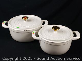 Ivory Cast Iron Enamel 5qt & 6qt Dutch Ovens 