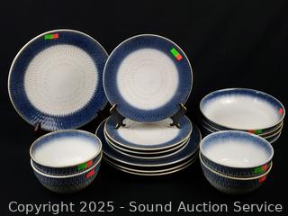 16pc Over & Back Stoneware Dish Set 