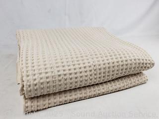 Jennifer Adams Beige 60" x 70" Waffle Print Throw 