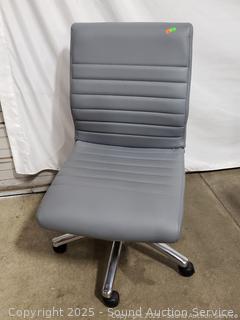 Gray Vinyl Rolling Adjustable Office Task Chair 
