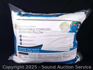 2 PureLux Gel Memory Foam Shapeable Pillows 