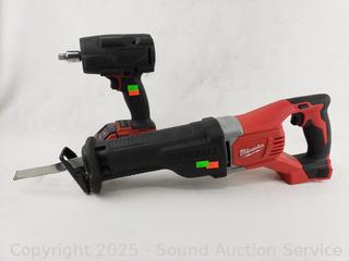 Milwaukee 18V 1/2" Impact Driver & Reciprocating Saw - NO Charger