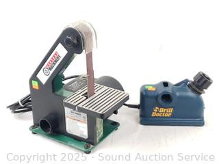 Drill Doctor Bit Sharpener & Central Machinery 1" x 30" Belt Sander