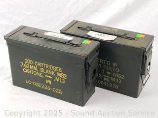 2 Steel 7.62mm Steel Ammo Tins 