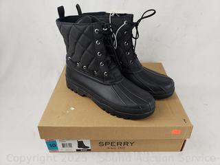 Sperry Ladies Black Duck Boots S:10
