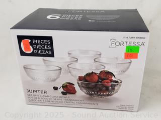 5pc Fortessa Jupiter Clear 5" Glass Bowls 