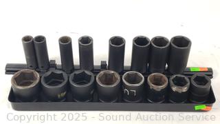 Impact SAE Deep Well & Standard Sockets w/Rails  
