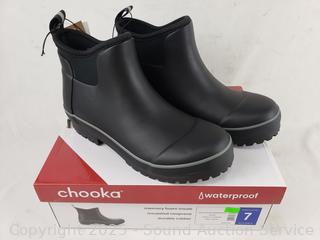 Chooka Everyday Neoprene Black Ankle Boots S:7