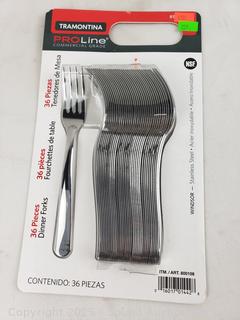 36pc Tramontina Pro Line Commercial Dinner Forks
