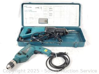 Makita 1/2" Elec. Drill & Reciprocating Saw w/Case