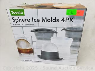 4pk Tevolo Whiskey Sphere Ice Molds 
