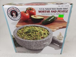 Casa Maria 8.5" Natural Stone Mortar & Pestle 