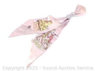 Vintage 1960's Davy Crockett Necktie w/Metal Tie Holder