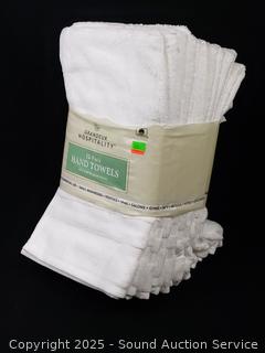 12pk Grandeur Hospitality White Cotton Hand Towels