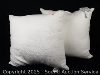 2 Ivory 22" Throw Pillows 