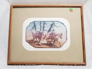 Purecell Signed "On the Trail" LTD Lithograph Artwork
