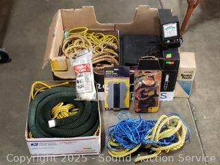 Various Lengths of Rope, 18" Chainsaw Chain, Timing Light, etc