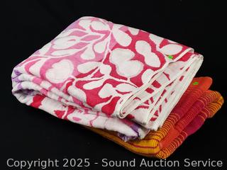 2 Large Cotton Beach Towels 