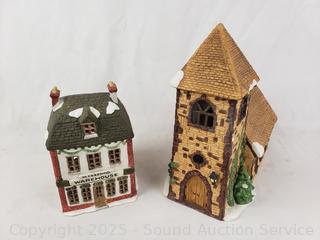 2 Dept. 56 Porcelain Christmas Village Buildings