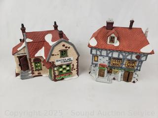 2 Dept.56 Porcelain Dickens Christmas Village Buildings