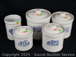 Pfaltzgraff Stoneware Kitchen Canister & Utensil Jar Set
