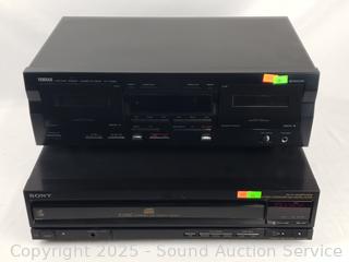 Yamaha Natural Sound Dual Cassette Deck & Sony 5-Disc CD Changer