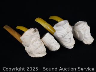 4 Real Meerschaum Tobacco Pipes 
