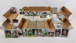 7 Boxes Assorted 1970's-90's Football Trading Cards