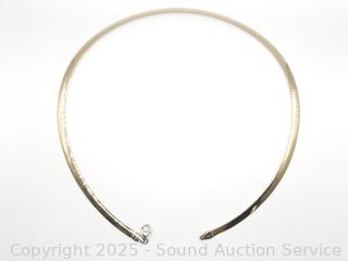 14K Gold Rancangelo Italy 2-Tone Flat Chain Necklace 