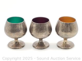 3 Gorham Sterling Cordial Snifters