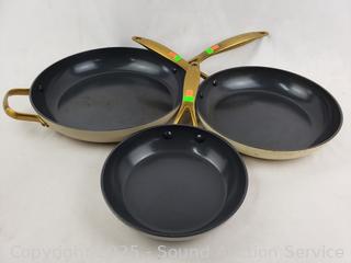 3 Green Pan Ceramic Non-Stick 8||10.5|12" Skillets