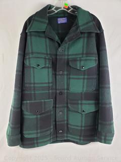 Pendelton Pure Virgin Wool Green Plaid Button-up S:L