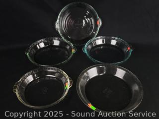 5 Pyrex Glass Pie Pans 