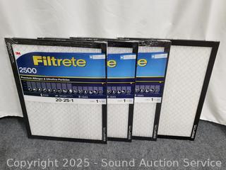 4 Filtrete 20x25x1" Furnace Filters