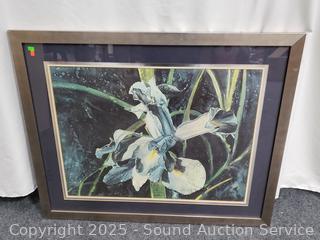 Signed Mary Booth Owens LTD Iris Lithograph Artwork