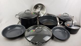 7pc Tramontina Non-Stick Cookware w/Steamer Insert & 4 Lids