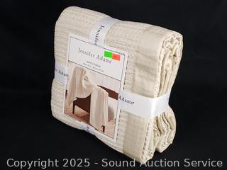Jennifer Adams 60" x 70" Ivory Waffle Throw 