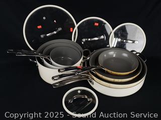 7 Green Pan Ceramic Non-Stick Pots Pans w/4 Lids