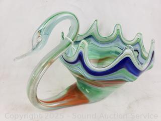 Vintage 1960's Murano Art Glass Swan 