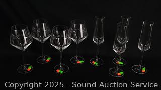 8pc Zwiesel Glas Champagne & Wine Glasses 
