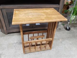 Natural Wood Finish Side Table 