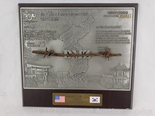 The Wire Fence From DMZ Cast Iron Plaque 