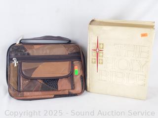 2 Holy Bibles - 1 w/Case 